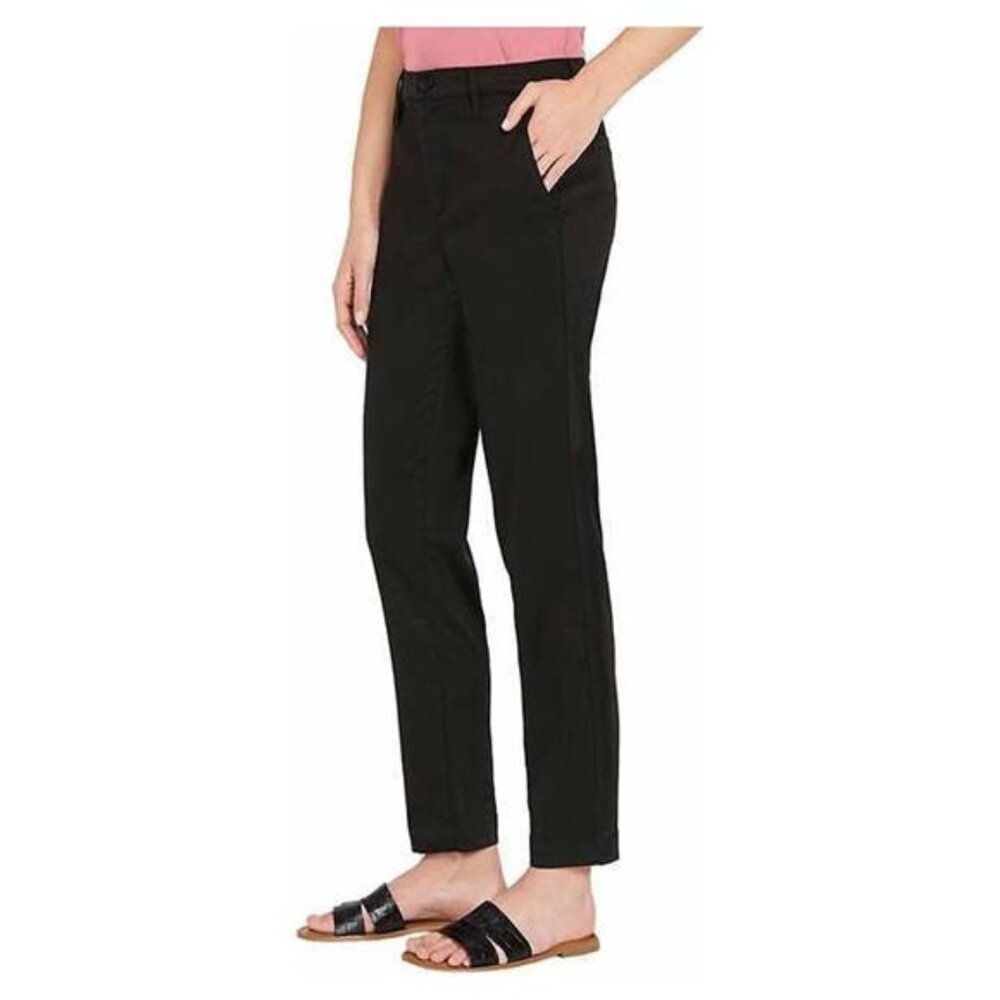 Nautica Ladies Soft Cotton/Tencel Stretch Ankle Pant Trouser (Black 2/26)